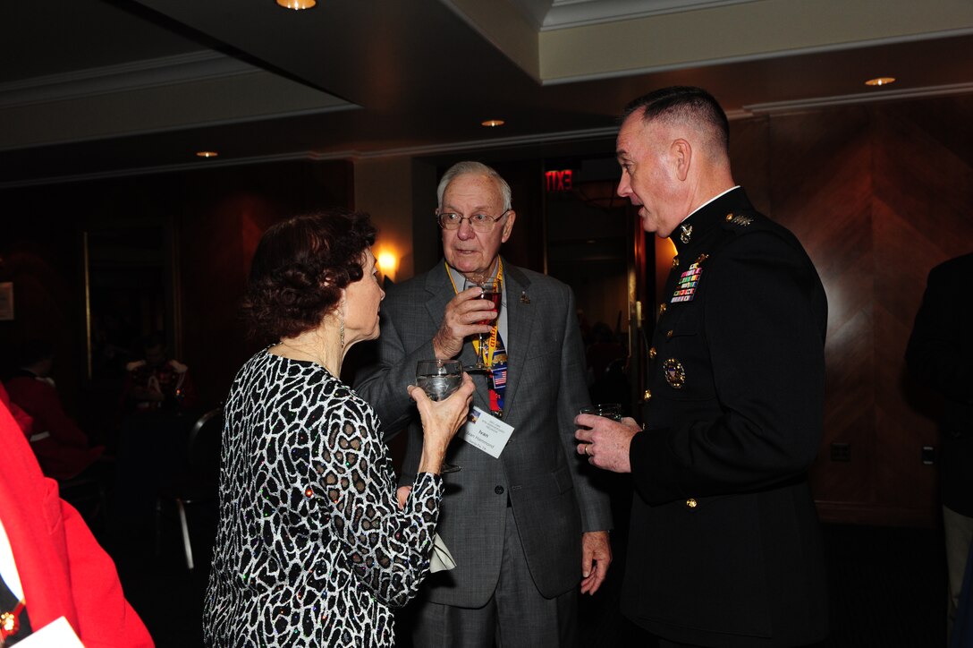 Assistant Commandant of the Marine corps Gen Joseph F. Dunford speaks with Iwo Jima veterans at the Iwo Jima 67th Anniversary Reunion in Arlington, Va on Feb 18, 2012.(Official Marine Photo by Cpl Scott R Picklesimer/Released)